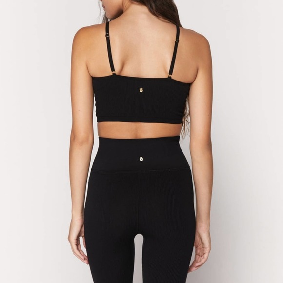 Spiritual gangster ribbed Zen cami sports bra XS/Small black - Picture 2 of 7